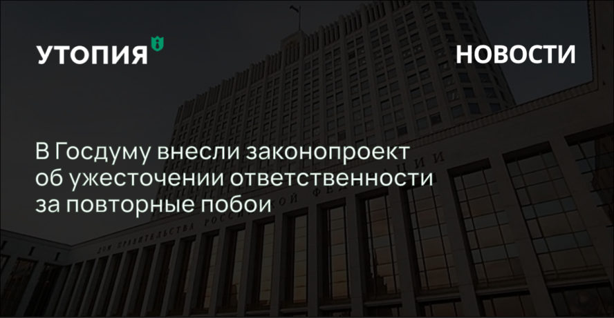 В Госдуму внесли законопроект об ужесточении ответственности за повторные побои